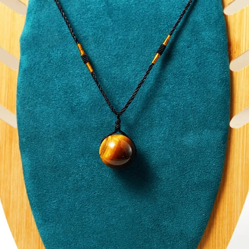 Load image into Gallery viewer, Tiger Eye Stone Pendant Necklace
